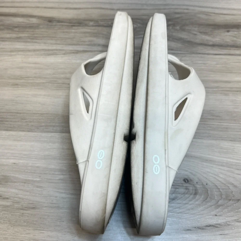 Oofos‎ Oolala Luxe Flip Flop Sandals White Mens 9 Women's Size 11 EU 42
